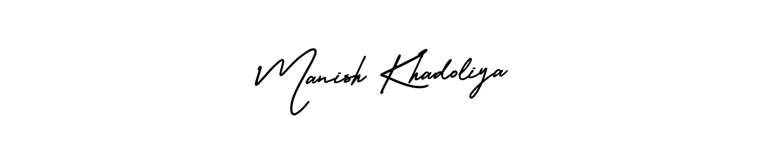 Manish Khadoliya stylish signature style. Best Handwritten Sign (AmerikaSignatureDemo-Regular) for my name. Handwritten Signature Collection Ideas for my name Manish Khadoliya. Manish Khadoliya signature style 3 images and pictures png