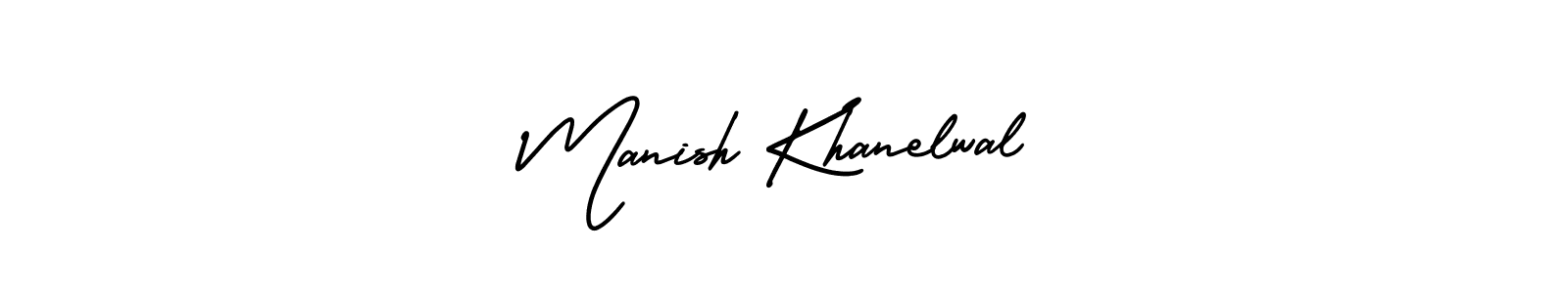 How to make Manish Khanelwal name signature. Use AmerikaSignatureDemo-Regular style for creating short signs online. This is the latest handwritten sign. Manish Khanelwal signature style 3 images and pictures png