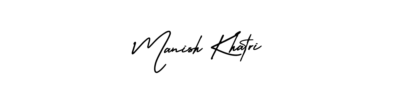 Manish Khatri stylish signature style. Best Handwritten Sign (AmerikaSignatureDemo-Regular) for my name. Handwritten Signature Collection Ideas for my name Manish Khatri. Manish Khatri signature style 3 images and pictures png
