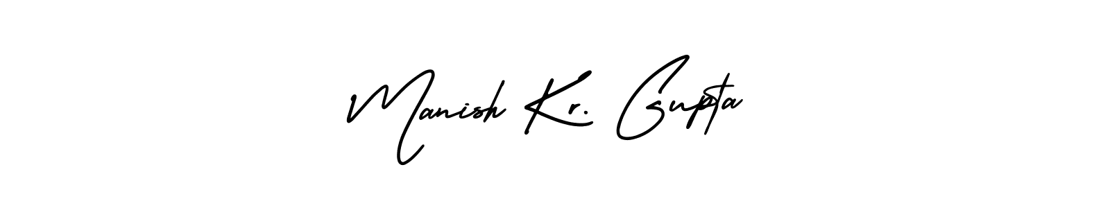 It looks lik you need a new signature style for name Manish Kr. Gupta. Design unique handwritten (AmerikaSignatureDemo-Regular) signature with our free signature maker in just a few clicks. Manish Kr. Gupta signature style 3 images and pictures png
