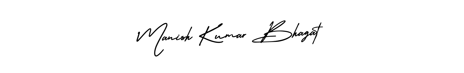 Use a signature maker to create a handwritten signature online. With this signature software, you can design (AmerikaSignatureDemo-Regular) your own signature for name Manish Kumar Bhagat. Manish Kumar Bhagat signature style 3 images and pictures png