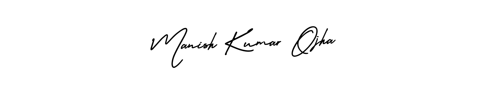 Make a short Manish Kumar Ojha signature style. Manage your documents anywhere anytime using AmerikaSignatureDemo-Regular. Create and add eSignatures, submit forms, share and send files easily. Manish Kumar Ojha signature style 3 images and pictures png