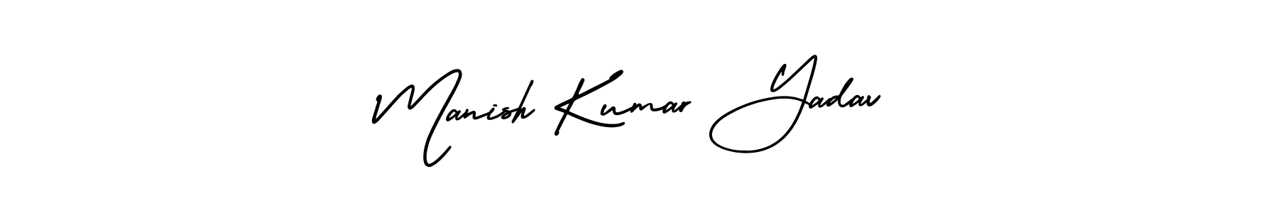 This is the best signature style for the Manish Kumar Yadav name. Also you like these signature font (AmerikaSignatureDemo-Regular). Mix name signature. Manish Kumar Yadav signature style 3 images and pictures png