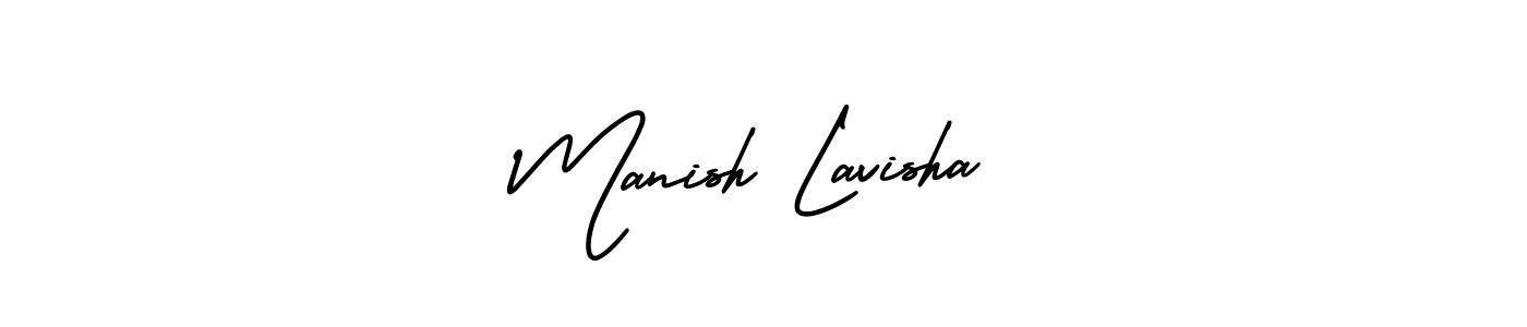 How to Draw Manish Lavisha signature style? AmerikaSignatureDemo-Regular is a latest design signature styles for name Manish Lavisha. Manish Lavisha signature style 3 images and pictures png