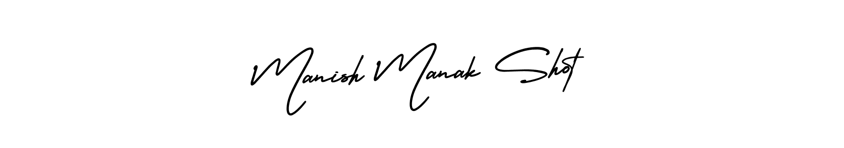 Also we have Manish Manak Shot name is the best signature style. Create professional handwritten signature collection using AmerikaSignatureDemo-Regular autograph style. Manish Manak Shot signature style 3 images and pictures png