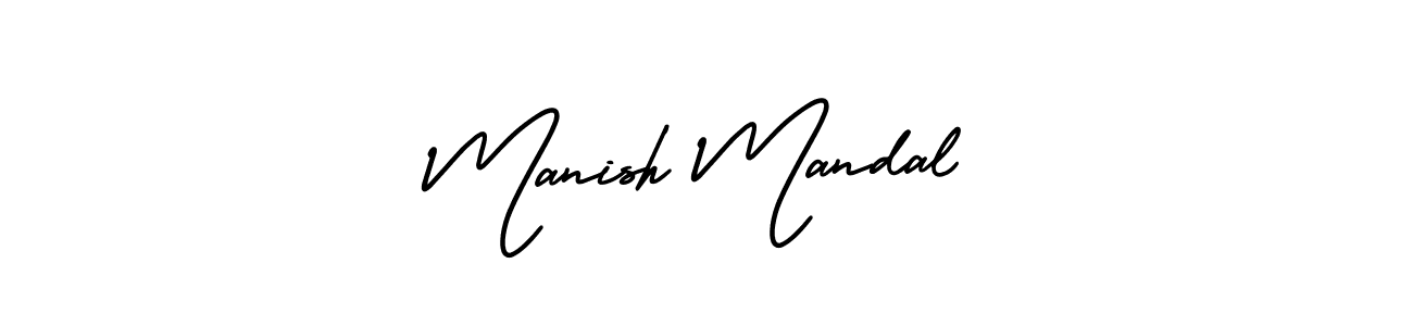 Manish Mandal stylish signature style. Best Handwritten Sign (AmerikaSignatureDemo-Regular) for my name. Handwritten Signature Collection Ideas for my name Manish Mandal. Manish Mandal signature style 3 images and pictures png