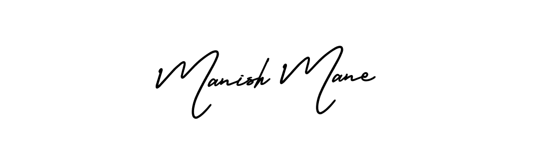 The best way (AmerikaSignatureDemo-Regular) to make a short signature is to pick only two or three words in your name. The name Manish Mane include a total of six letters. For converting this name. Manish Mane signature style 3 images and pictures png