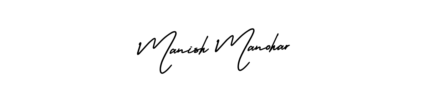 if you are searching for the best signature style for your name Manish Manohar. so please give up your signature search. here we have designed multiple signature styles  using AmerikaSignatureDemo-Regular. Manish Manohar signature style 3 images and pictures png