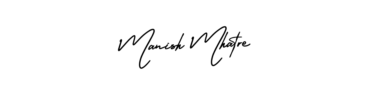 if you are searching for the best signature style for your name Manish Mhatre. so please give up your signature search. here we have designed multiple signature styles  using AmerikaSignatureDemo-Regular. Manish Mhatre signature style 3 images and pictures png