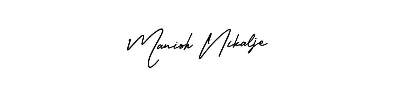Make a beautiful signature design for name Manish Nikalje. With this signature (AmerikaSignatureDemo-Regular) style, you can create a handwritten signature for free. Manish Nikalje signature style 3 images and pictures png