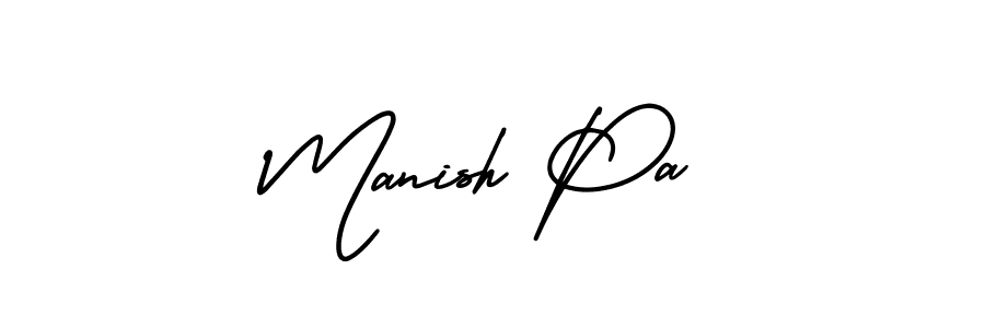 Create a beautiful signature design for name Manish Pa. With this signature (AmerikaSignatureDemo-Regular) fonts, you can make a handwritten signature for free. Manish Pa signature style 3 images and pictures png