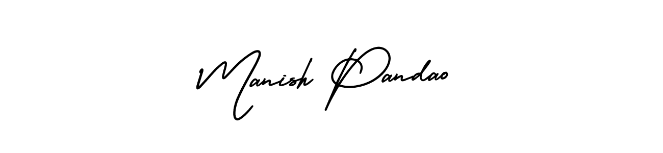 This is the best signature style for the Manish Pandao name. Also you like these signature font (AmerikaSignatureDemo-Regular). Mix name signature. Manish Pandao signature style 3 images and pictures png