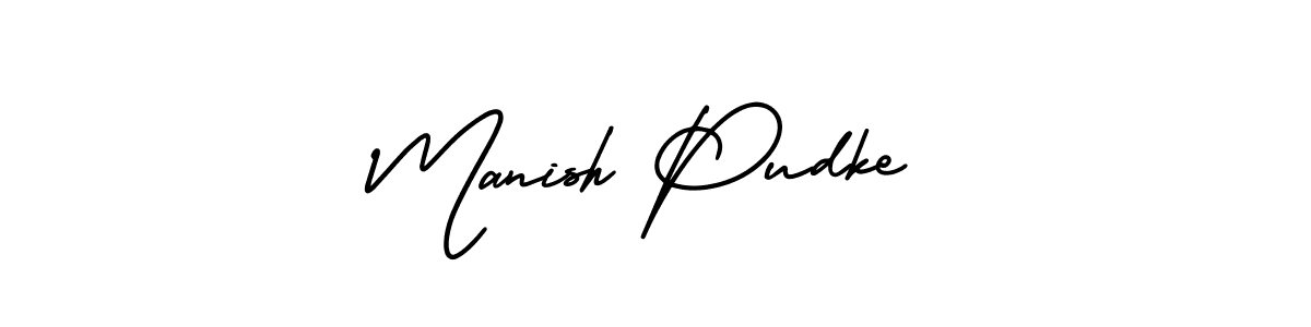 Design your own signature with our free online signature maker. With this signature software, you can create a handwritten (AmerikaSignatureDemo-Regular) signature for name Manish Pudke. Manish Pudke signature style 3 images and pictures png