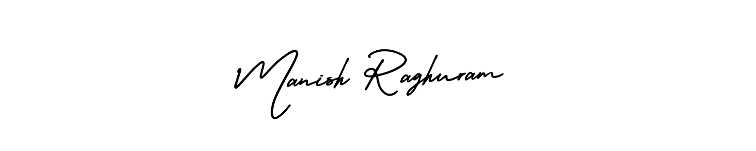 It looks lik you need a new signature style for name Manish Raghuram. Design unique handwritten (AmerikaSignatureDemo-Regular) signature with our free signature maker in just a few clicks. Manish Raghuram signature style 3 images and pictures png