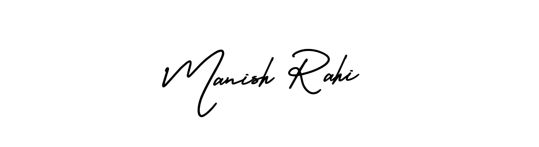 How to make Manish Rahi name signature. Use AmerikaSignatureDemo-Regular style for creating short signs online. This is the latest handwritten sign. Manish Rahi signature style 3 images and pictures png