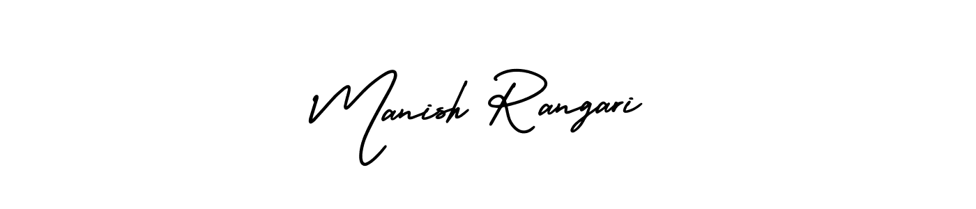 Make a beautiful signature design for name Manish Rangari. With this signature (AmerikaSignatureDemo-Regular) style, you can create a handwritten signature for free. Manish Rangari signature style 3 images and pictures png