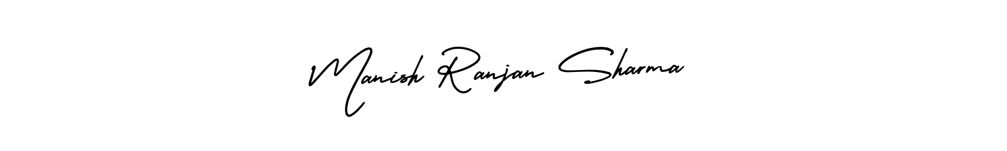 Make a beautiful signature design for name Manish Ranjan Sharma. With this signature (AmerikaSignatureDemo-Regular) style, you can create a handwritten signature for free. Manish Ranjan Sharma signature style 3 images and pictures png
