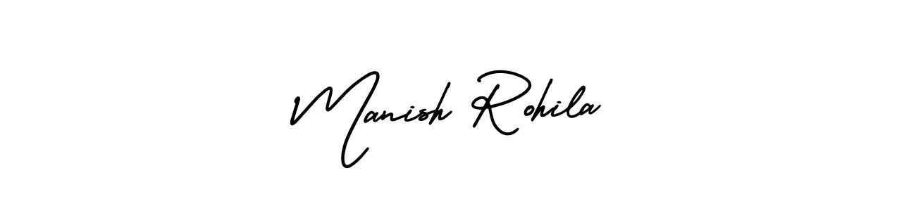 How to make Manish Rohila signature? AmerikaSignatureDemo-Regular is a professional autograph style. Create handwritten signature for Manish Rohila name. Manish Rohila signature style 3 images and pictures png