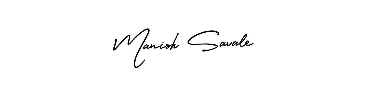 How to make Manish Savale signature? AmerikaSignatureDemo-Regular is a professional autograph style. Create handwritten signature for Manish Savale name. Manish Savale signature style 3 images and pictures png