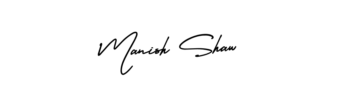 AmerikaSignatureDemo-Regular is a professional signature style that is perfect for those who want to add a touch of class to their signature. It is also a great choice for those who want to make their signature more unique. Get Manish Shaw name to fancy signature for free. Manish Shaw signature style 3 images and pictures png