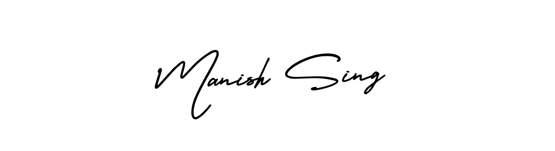 Use a signature maker to create a handwritten signature online. With this signature software, you can design (AmerikaSignatureDemo-Regular) your own signature for name Manish Sing. Manish Sing signature style 3 images and pictures png