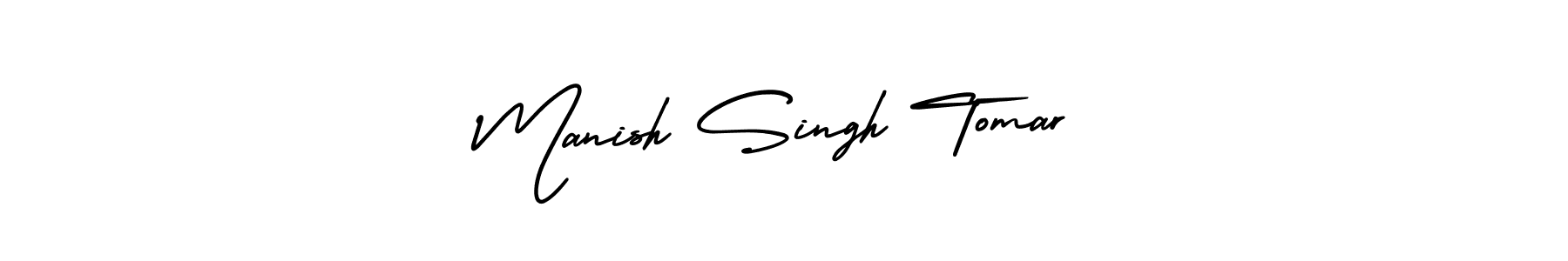 How to make Manish Singh Tomar signature? AmerikaSignatureDemo-Regular is a professional autograph style. Create handwritten signature for Manish Singh Tomar name. Manish Singh Tomar signature style 3 images and pictures png