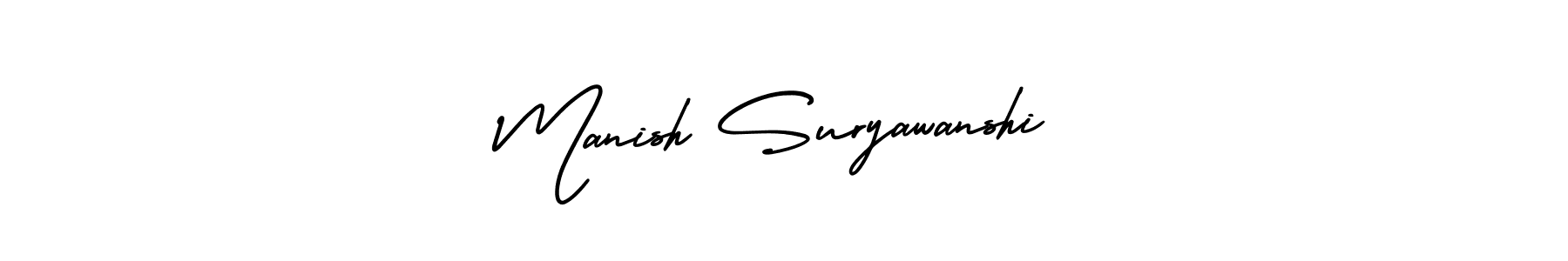 Design your own signature with our free online signature maker. With this signature software, you can create a handwritten (AmerikaSignatureDemo-Regular) signature for name Manish Suryawanshi. Manish Suryawanshi signature style 3 images and pictures png