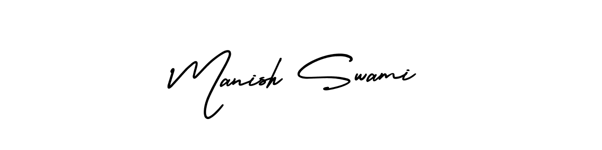 Make a beautiful signature design for name Manish Swami. With this signature (AmerikaSignatureDemo-Regular) style, you can create a handwritten signature for free. Manish Swami signature style 3 images and pictures png