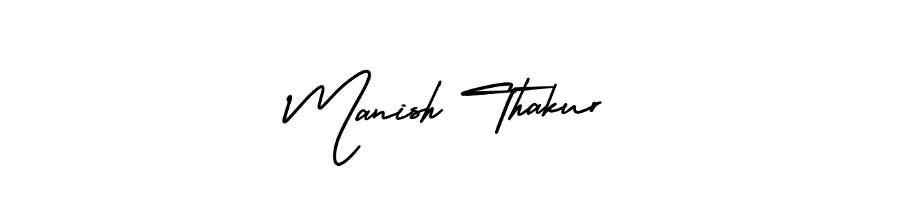 How to make Manish Thakur name signature. Use AmerikaSignatureDemo-Regular style for creating short signs online. This is the latest handwritten sign. Manish Thakur signature style 3 images and pictures png