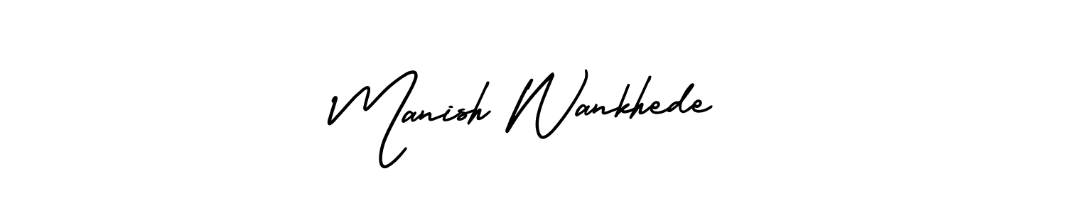 Manish Wankhede stylish signature style. Best Handwritten Sign (AmerikaSignatureDemo-Regular) for my name. Handwritten Signature Collection Ideas for my name Manish Wankhede. Manish Wankhede signature style 3 images and pictures png