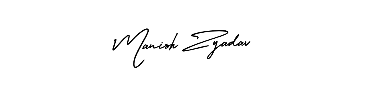 Also You can easily find your signature by using the search form. We will create Manish Zyadav name handwritten signature images for you free of cost using AmerikaSignatureDemo-Regular sign style. Manish Zyadav signature style 3 images and pictures png