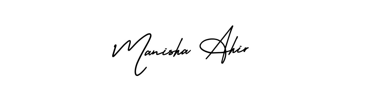 Use a signature maker to create a handwritten signature online. With this signature software, you can design (AmerikaSignatureDemo-Regular) your own signature for name Manisha Ahir. Manisha Ahir signature style 3 images and pictures png