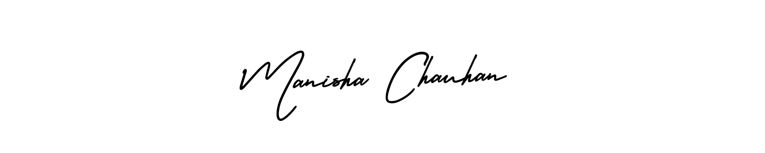 AmerikaSignatureDemo-Regular is a professional signature style that is perfect for those who want to add a touch of class to their signature. It is also a great choice for those who want to make their signature more unique. Get Manisha Chauhan name to fancy signature for free. Manisha Chauhan signature style 3 images and pictures png