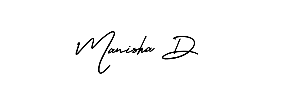 How to make Manisha D name signature. Use AmerikaSignatureDemo-Regular style for creating short signs online. This is the latest handwritten sign. Manisha D signature style 3 images and pictures png