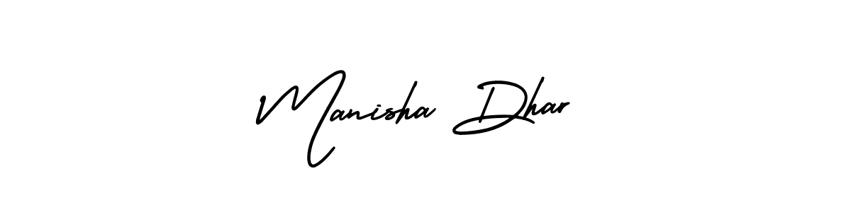Manisha Dhar stylish signature style. Best Handwritten Sign (AmerikaSignatureDemo-Regular) for my name. Handwritten Signature Collection Ideas for my name Manisha Dhar. Manisha Dhar signature style 3 images and pictures png