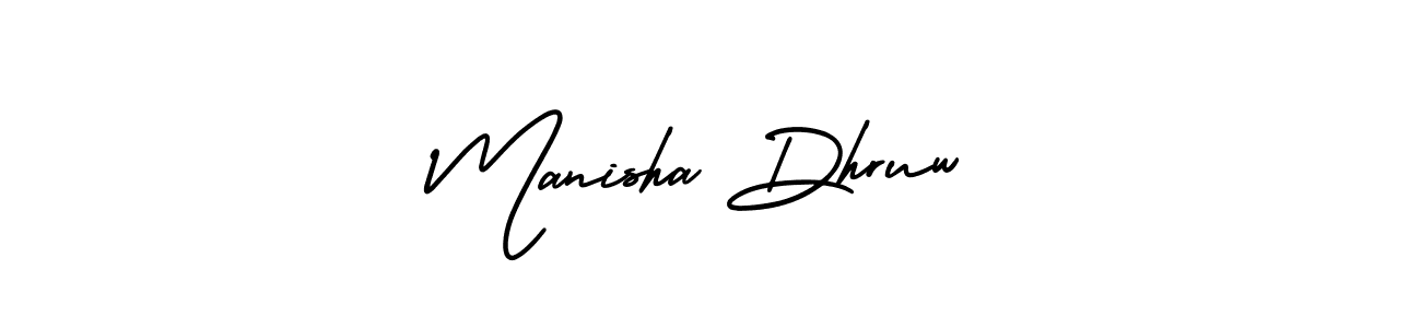 How to make Manisha Dhruw name signature. Use AmerikaSignatureDemo-Regular style for creating short signs online. This is the latest handwritten sign. Manisha Dhruw signature style 3 images and pictures png