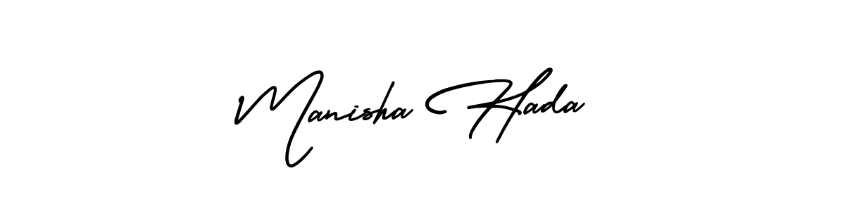 Use a signature maker to create a handwritten signature online. With this signature software, you can design (AmerikaSignatureDemo-Regular) your own signature for name Manisha Hada. Manisha Hada signature style 3 images and pictures png