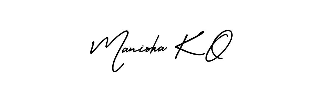 The best way (AmerikaSignatureDemo-Regular) to make a short signature is to pick only two or three words in your name. The name Manisha K O include a total of six letters. For converting this name. Manisha K O signature style 3 images and pictures png