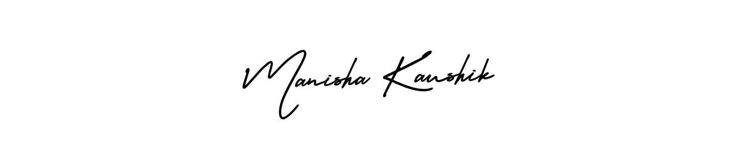 if you are searching for the best signature style for your name Manisha Kaushik. so please give up your signature search. here we have designed multiple signature styles  using AmerikaSignatureDemo-Regular. Manisha Kaushik signature style 3 images and pictures png