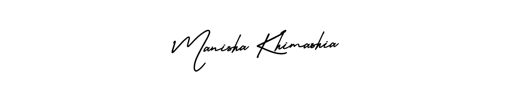 Design your own signature with our free online signature maker. With this signature software, you can create a handwritten (AmerikaSignatureDemo-Regular) signature for name Manisha Khimashia. Manisha Khimashia signature style 3 images and pictures png