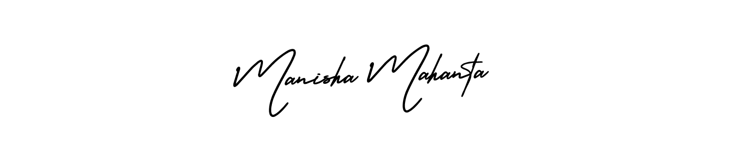 Similarly AmerikaSignatureDemo-Regular is the best handwritten signature design. Signature creator online .You can use it as an online autograph creator for name Manisha Mahanta. Manisha Mahanta signature style 3 images and pictures png