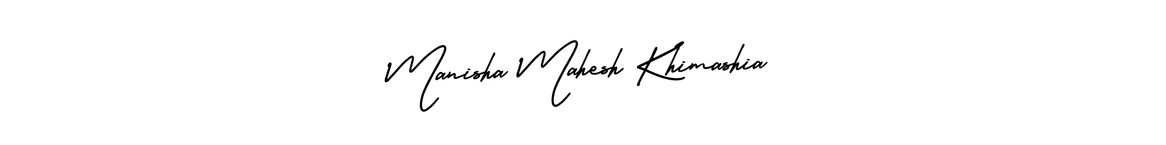 if you are searching for the best signature style for your name Manisha Mahesh Khimashia. so please give up your signature search. here we have designed multiple signature styles  using AmerikaSignatureDemo-Regular. Manisha Mahesh Khimashia signature style 3 images and pictures png