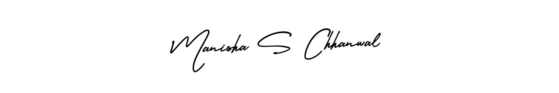 Manisha S Chhanwal stylish signature style. Best Handwritten Sign (AmerikaSignatureDemo-Regular) for my name. Handwritten Signature Collection Ideas for my name Manisha S Chhanwal. Manisha S Chhanwal signature style 3 images and pictures png