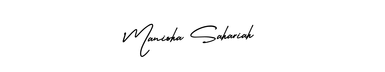 Use a signature maker to create a handwritten signature online. With this signature software, you can design (AmerikaSignatureDemo-Regular) your own signature for name Manisha Sahariah. Manisha Sahariah signature style 3 images and pictures png