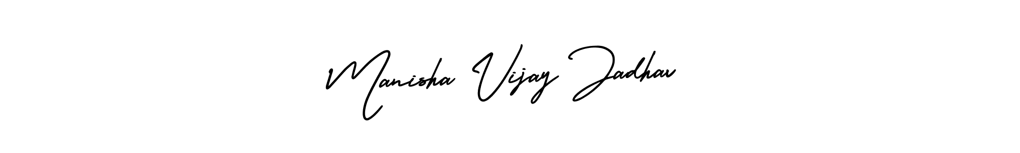 Make a short Manisha Vijay Jadhav signature style. Manage your documents anywhere anytime using AmerikaSignatureDemo-Regular. Create and add eSignatures, submit forms, share and send files easily. Manisha Vijay Jadhav signature style 3 images and pictures png