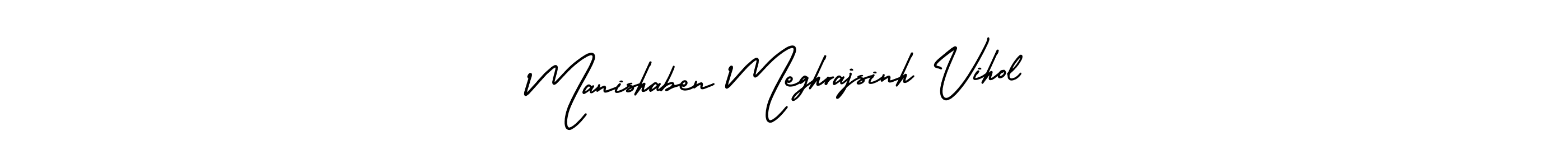 Make a beautiful signature design for name Manishaben Meghrajsinh Vihol. Use this online signature maker to create a handwritten signature for free. Manishaben Meghrajsinh Vihol signature style 3 images and pictures png