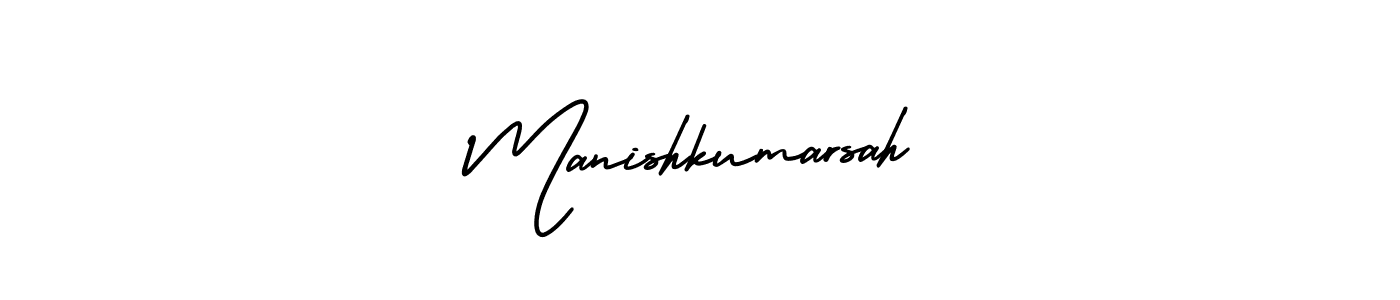 How to make Manishkumarsah name signature. Use AmerikaSignatureDemo-Regular style for creating short signs online. This is the latest handwritten sign. Manishkumarsah signature style 3 images and pictures png