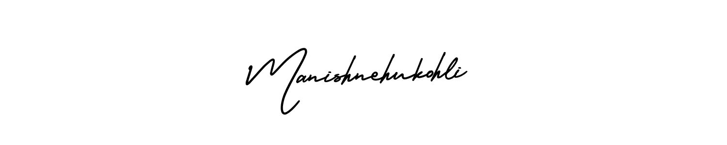 if you are searching for the best signature style for your name Manishnehukohli. so please give up your signature search. here we have designed multiple signature styles  using AmerikaSignatureDemo-Regular. Manishnehukohli signature style 3 images and pictures png