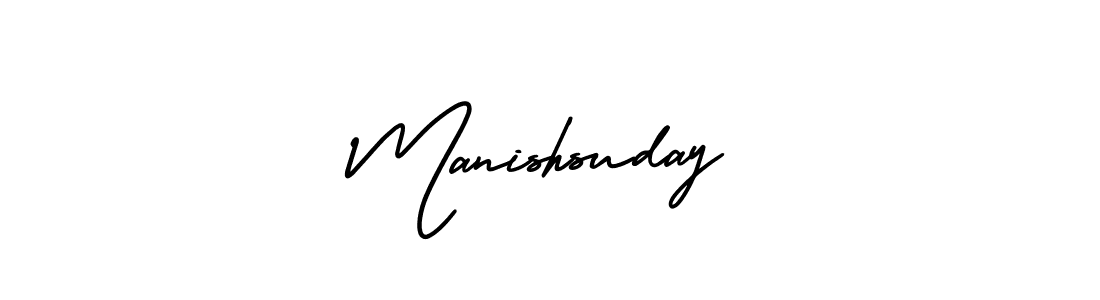 Manishsuday stylish signature style. Best Handwritten Sign (AmerikaSignatureDemo-Regular) for my name. Handwritten Signature Collection Ideas for my name Manishsuday. Manishsuday signature style 3 images and pictures png