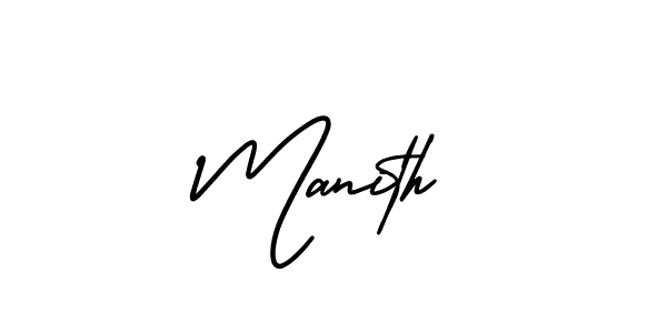 It looks lik you need a new signature style for name Manith. Design unique handwritten (AmerikaSignatureDemo-Regular) signature with our free signature maker in just a few clicks. Manith signature style 3 images and pictures png